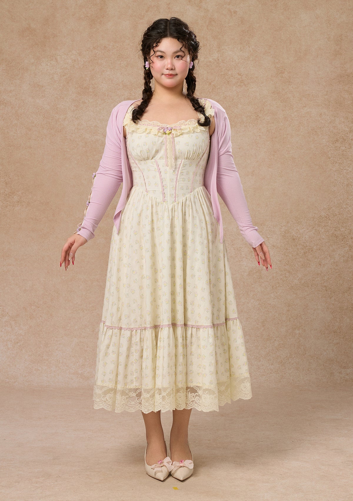 Curve&Plus Cream Clove Cardigan